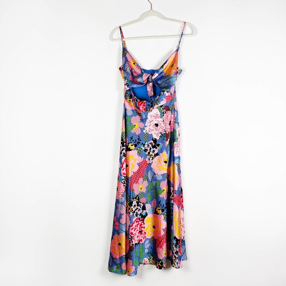 Esther & Co rainbow multicolor patchwork floral midi dress Karago Size US 4 XS - Picture 8 of 11